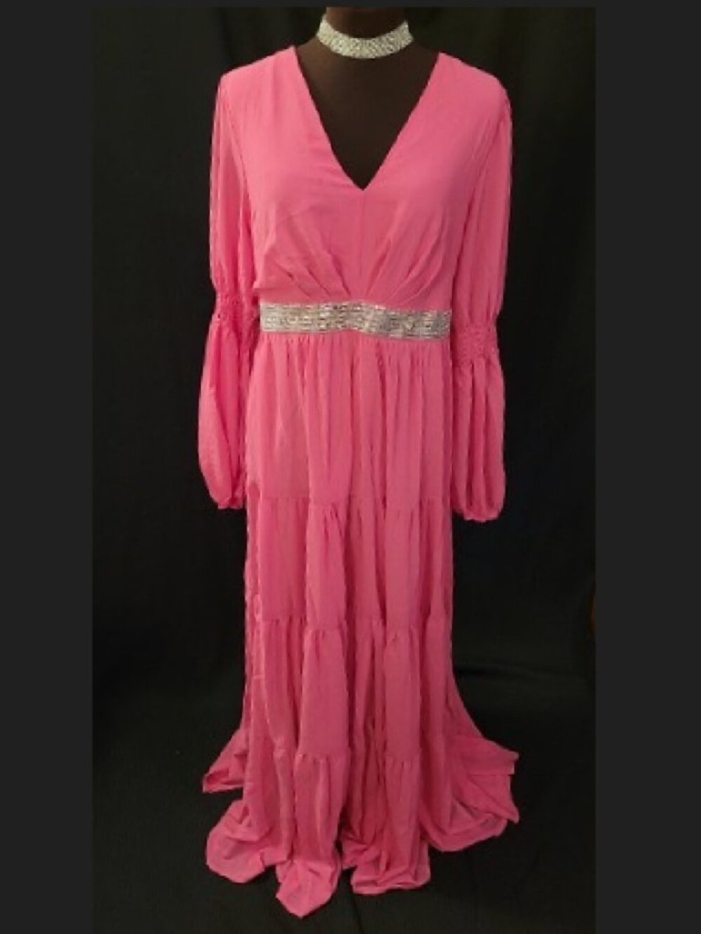 NWOT 1XL Bright Pink Full Length Gown